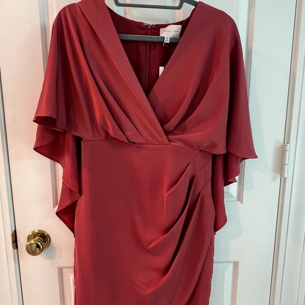 Adelyn Rae Asymmetrical Burnt Orange Dress